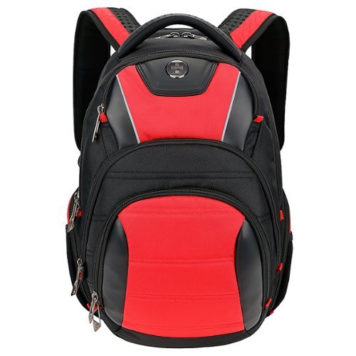 Swissdigital Design - Anti Bacterial Travel Backpack - Red and Black