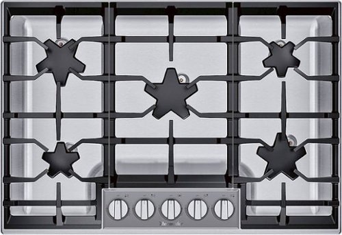 Thermador - Masterpiece 30" Built-In Gas Cooktop with 5 Pedestal Star Burners and ExtraLow Select - Stainless Steel