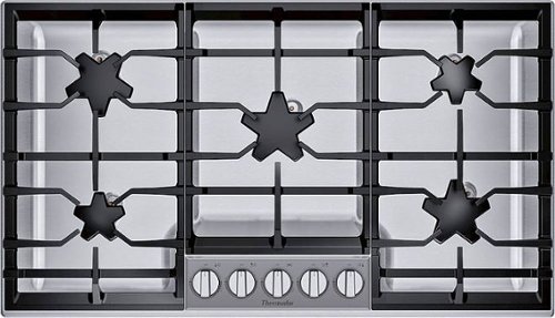 Thermador - Masterpiece 36" Built-In Gas Cooktop with 5 Pedestal Star Burners and ExtraLow Slect - Stainless Steel