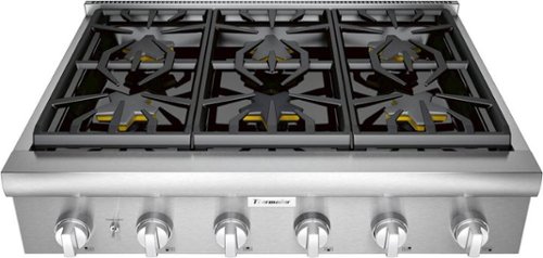 Thermador - Professional Series 36" Built-In Gas Cooktop with 6 Pedestal Star Burners - Stainless Steel