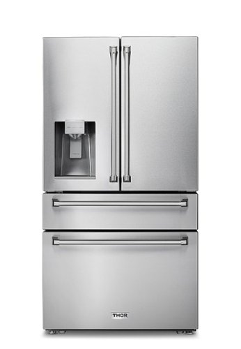 Thor Kitchen - 21.6-cu ft Professional French Door Refrigerator with Ice and Water Dispenser, Counter Depth - Stainless Steel