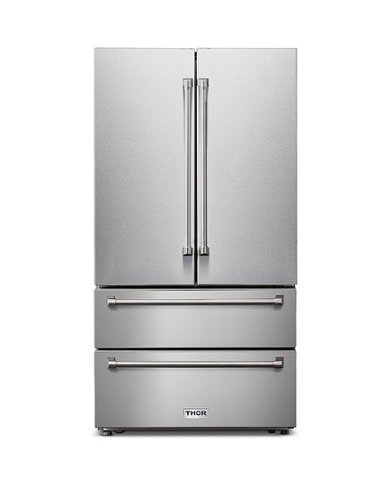 Thor Kitchen - 22.5 Cu. Ft. Professional French Door Counter Depth Refrigerator with Ice Maker - Stainless Steel