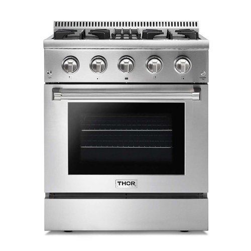 Thor Kitchen - Professional 4.2 Cu. Ft. Freestanding Dual Fuel Liquid Propane Range - Stainless Steel