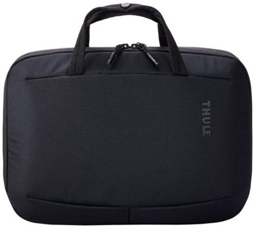 Thule - Terra Recycled Material Attaché Briefcase for 14" Apple MacBook Pro, 13" Apple MacBook Pro & PCs & Laptops - BLACK