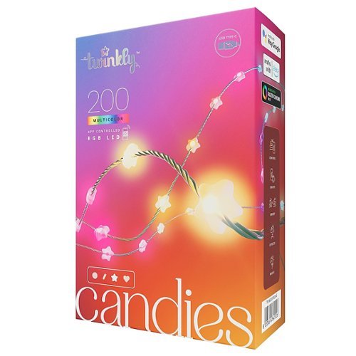 Twinkly - Candies Star Shaped 200 RGB LED Smart Light String Green Wire USB-C - Multicolor