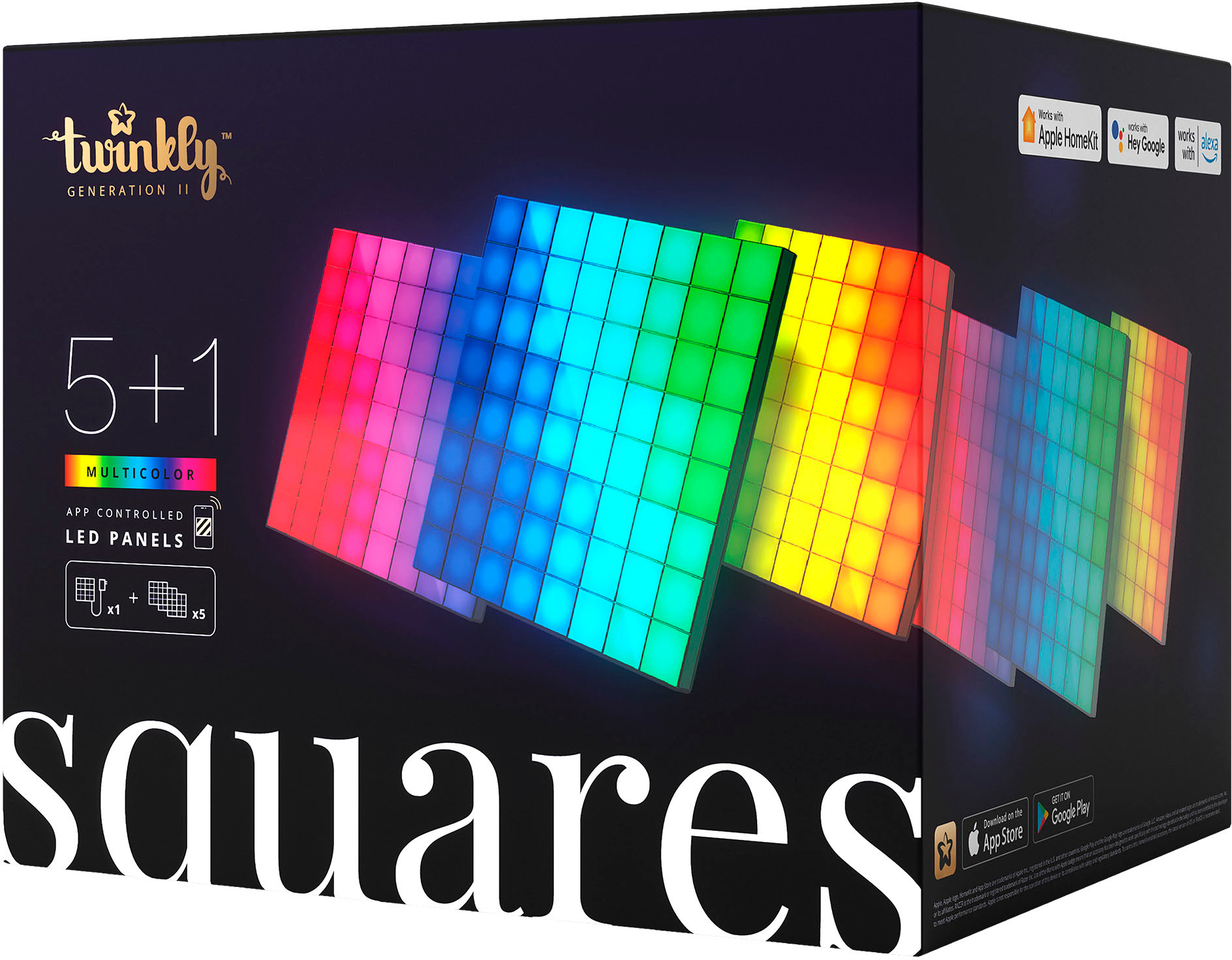 Twinkly - Squares LED Panels 5+1 Combo Pack - Black
