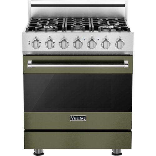 Viking - 3 Series 4.7 Cu. Ft. Self-Cleaning Freestanding Dual Fuel Convection Range - Cypress Green