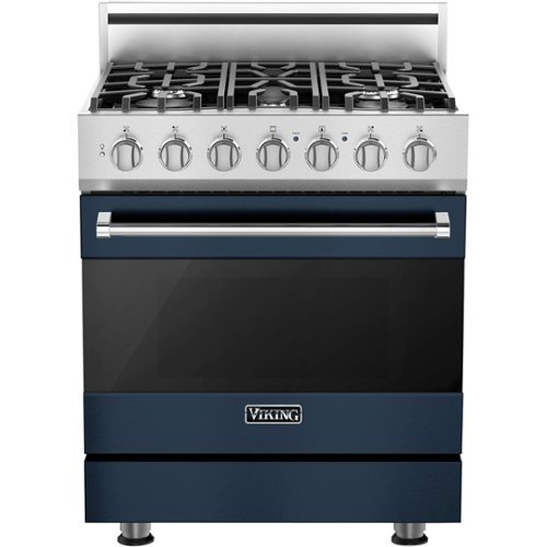 Viking - 3 Series 4.7 Cu. Ft. Self-Cleaning Freestanding Dual Fuel Convection Range - Slate Blue