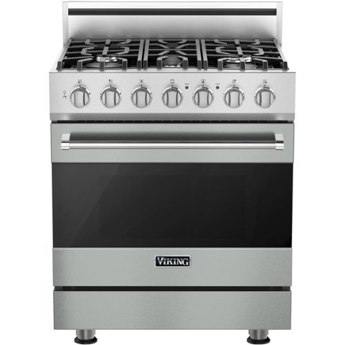 Viking - 3 Series 4.7 Cu. Ft. Self-Cleaning Freestanding Dual Fuel LP Gas Convection Range - Arctic Gray