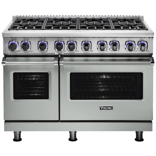 Viking - 48"W 7-Series Dual Fuel Self-Clean Range-8 Burners - Arctic Gray