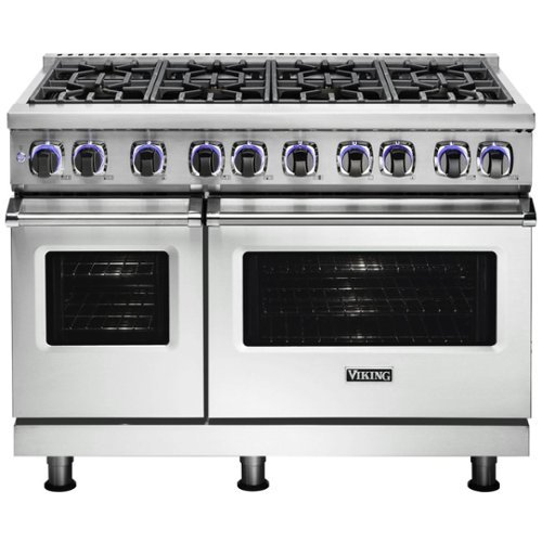 Viking - 48"W 7-Series Dual Fuel Self-Clean Range-8 Burners - Frost White