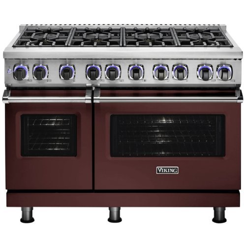 Viking - 48"W 7-Series Dual Fuel Self-Clean Range-8 Burners - Kalamata Red