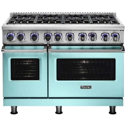 Viking - 48"W 7-Series Dual Fuel Self-Clean Range-8 Burners-LP - Bywater Blue