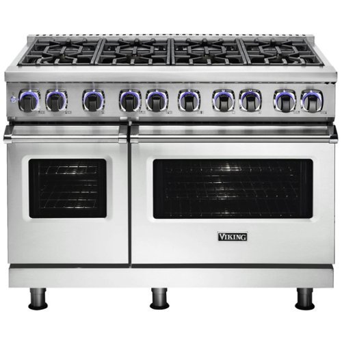 Viking - 48"W 7-Series Dual Fuel Self-Clean Range-8 Burners-LP - Frost White