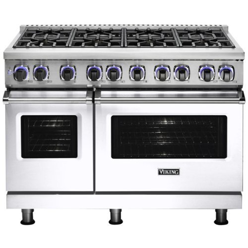 Viking - 48"W 7-Series Dual Fuel Self-Clean Range-8 Burners-LP - White