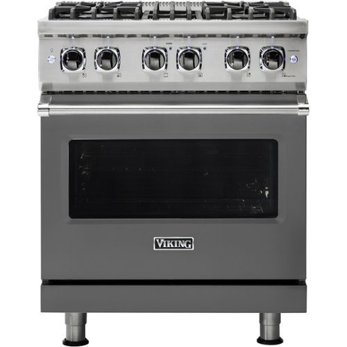 Viking - 5-Series 4.7 Cu. Ft. Self-Cleaning Freestanding Dual Fuel Convection Range - Damascus Gray