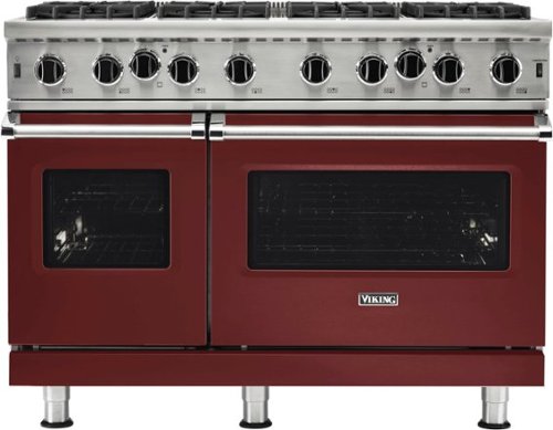 Viking - 5-Series 48"W Gas Open Burner Range - Reduction Red