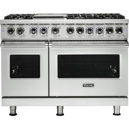 Viking - 5-Series Dual Fuel Self-Clean 48"W Sealed Burner Range - Frost White