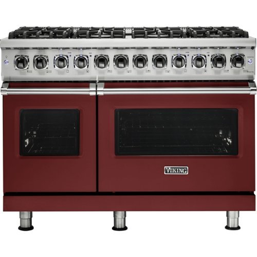 Viking - 5-Series Dual Fuel Self-Clean 48"W Sealed Burner Range - Reduction Red