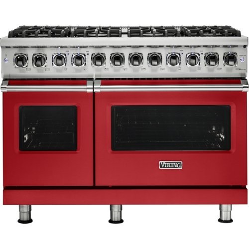 Viking - 5-Series Dual Fuel Self-Clean 48"W Sealed Burner Range - San Marzano Red