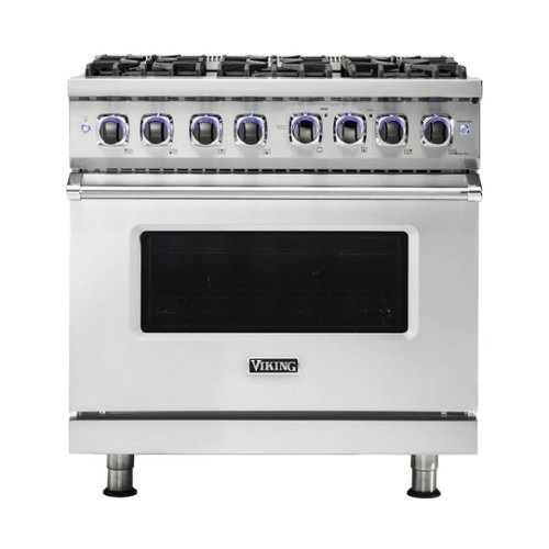 Viking - Freestanding 7 Series Dual Fuel Self-Clean 36"W Range - Frost White