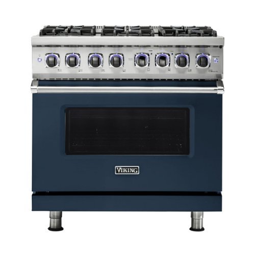 Viking - Freestanding 7 Series Dual Fuel Self-Clean 36"W Range - Slate Blue