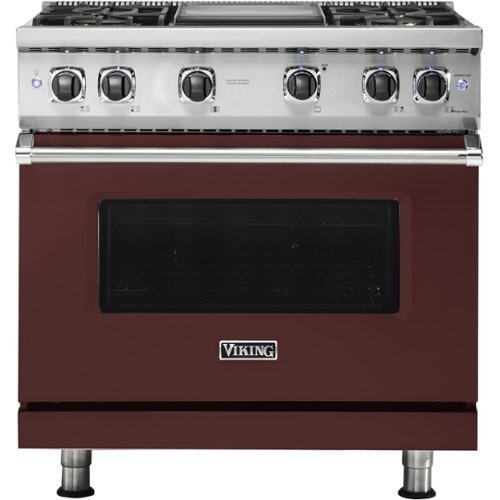 Viking - Professional 5 Series 5.1 Cu. Ft. Freestanding Gas Convection Range - Kalamata Red