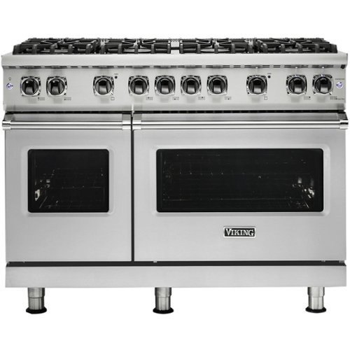 Viking - Professional 5 Series 6.1 Cu. Ft. Freestanding Double Oven LP Gas Convection Range - Stainless Steel