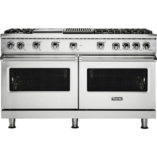 Viking - Professional 5 Series 8.0 Cu. Ft. Freestanding Double Oven Gas Convection Range - Stainless Steel