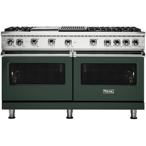 Viking - Professional 5 Series Freestanding Double Oven Gas Convection Range - Blackforest Green