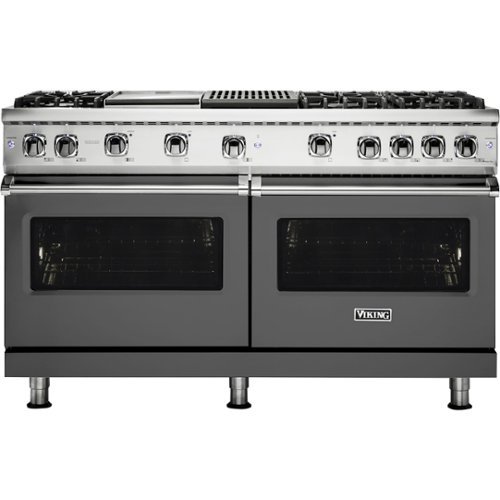 Viking - Professional 5 Series Freestanding Double Oven Gas Convection Range - Damascus Gray