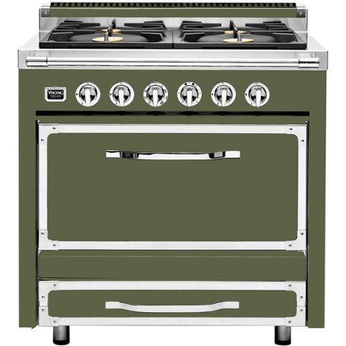 Viking - Tuscany 3.8 Cu. Ft. Freestanding Dual Fuel True Convection Range - Cypress Green