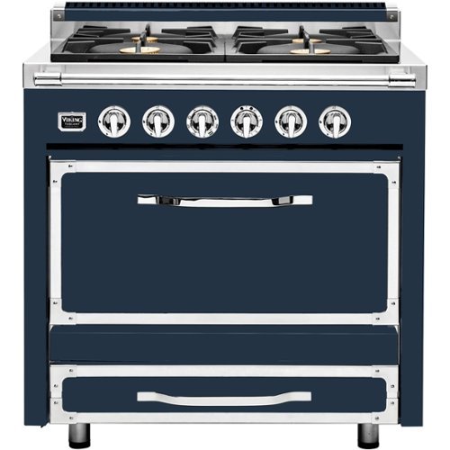 Viking - Tuscany 3.8 Cu. Ft. Freestanding Dual Fuel True Convection Range - Slate Blue