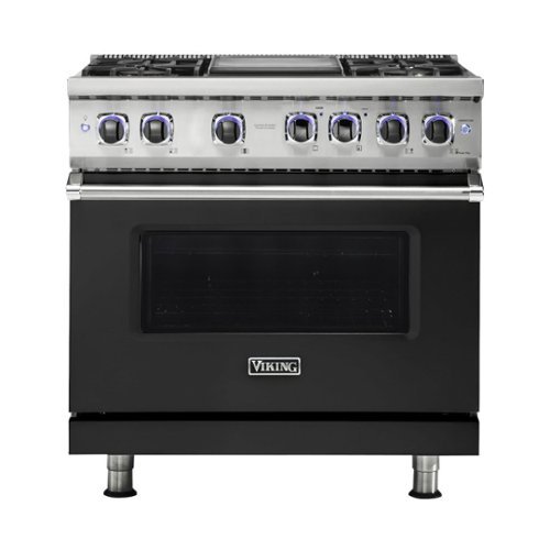 Viking - VGR Freestanding 7-Series Gas 36"W Range - Cast Black