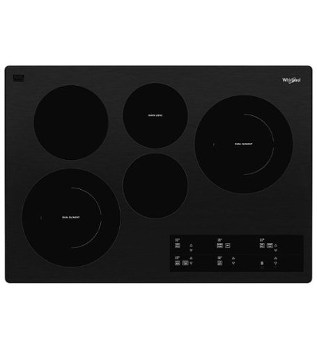 Whirlpool - 30" Built-In Electric Cooktop with 5 Burners and FlexHeat Dual Radiant Element - Black