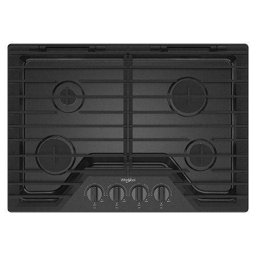 Whirlpool - 30" Built-In Gas Cooktop with EZ-2-Lift Hinged Cast-Iron Grates - Black Stainless Steel