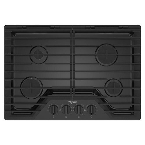 Whirlpool - 30" Built-In Gas Cooktop with EZ-2-Lift Hinged Cast-Iron Grates - Black