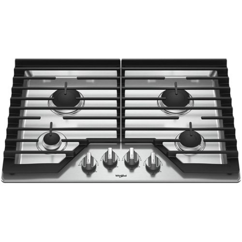 Whirlpool - 30" Gas Cooktop - Stainless Steel