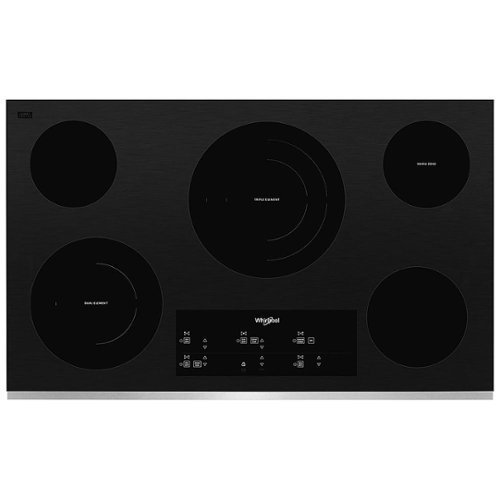 Whirlpool - 36" Built-In Electric Cooktop with 5 Burners and FlexHeat Triple Radiant Element - Black Stainless Steel