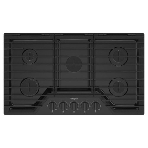 Whirlpool - 36" Built-In Gas Cooktop with 5 Burners and EZ-2-Lift Hinged Cast-Iron Grates - Black