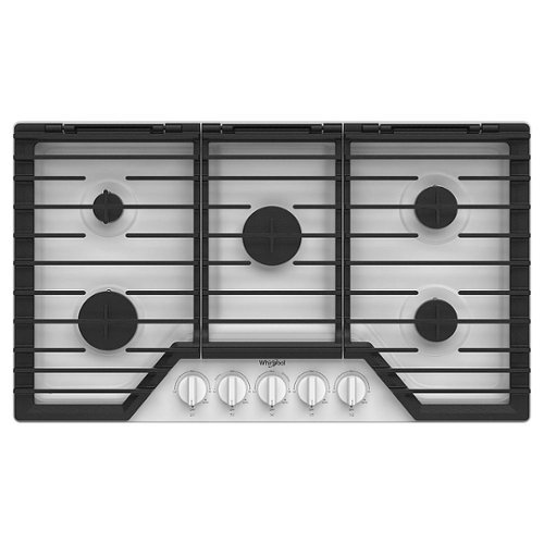 Whirlpool - 36" Built-In Gas Cooktop with 5 Burners and EZ-2-Lift Hinged Cast-Iron Grates - White