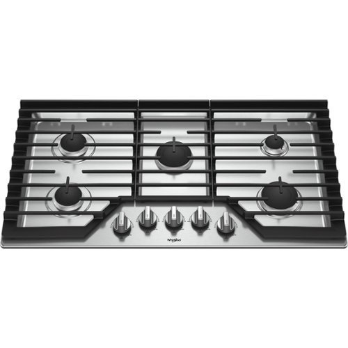 Whirlpool - 36" Gas Cooktop - Stainless Steel