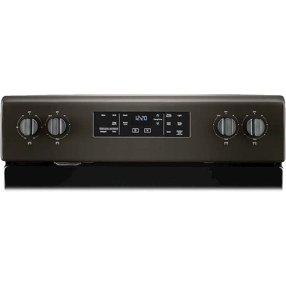 Whirlpool - 5.3 Cu. Ft. Freestanding Electric Range with Self-Cleaning and Frozen Bake - Black Stainless Steel