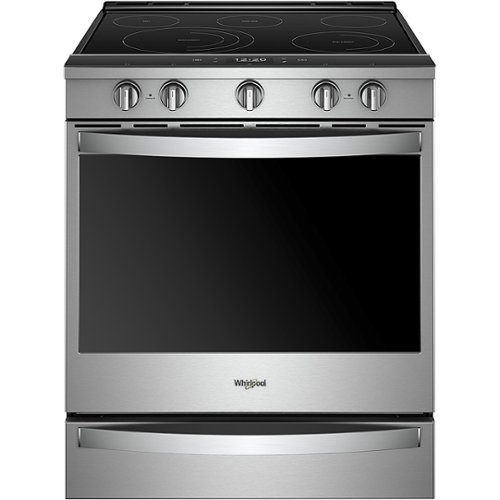 Whirlpool - 6.4 Cu. Ft. Slide-In Electric Convection Range with Self-Cleaning with Air Fry with Connection - Stainless Steel