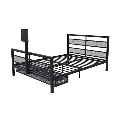 X Rocker - Basecamp Full Size Gaming Bed with LED Lights, Under-Bed Storage and TV Mount - Black