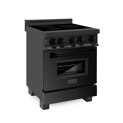 ZLINE - 24" 2.8 cu. ft. Induction Range with a 4 Element Stove and Electric Oven in Black Stainless Steel