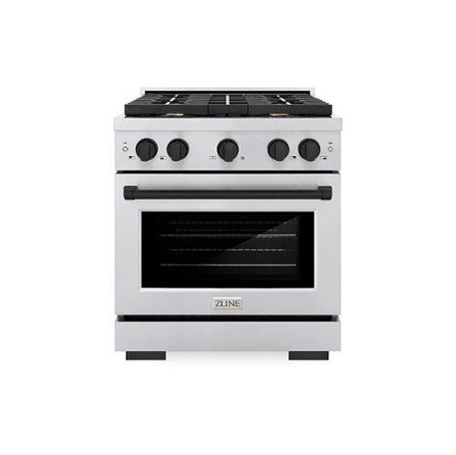 ZLINE 30 in. 4.2 cu. ft. Freestanding Gas Range with Gas Oven in Stainless Steel and Matte Black Accents - Stainless Steel