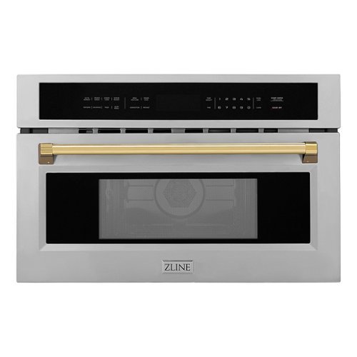 ZLINE - Autograph Edition 30" 1.6 cu ft. Built-in Convection Microwave Oven in Stainless Steel and Polished Gold Accents