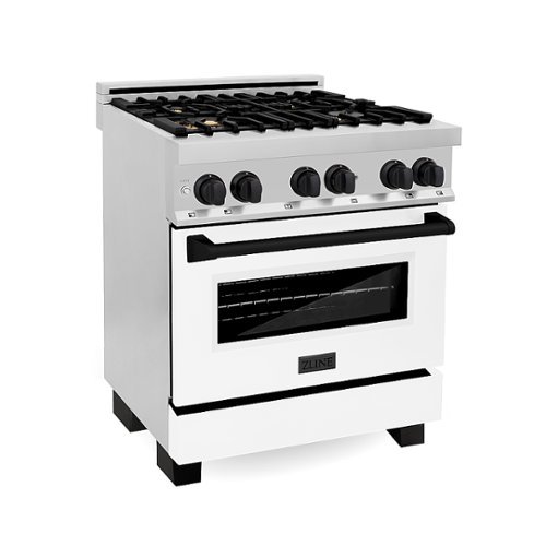 ZLINE - Dual Fuel Range with Gas Stove and Electric Oven - Stainless Steel/Matte White