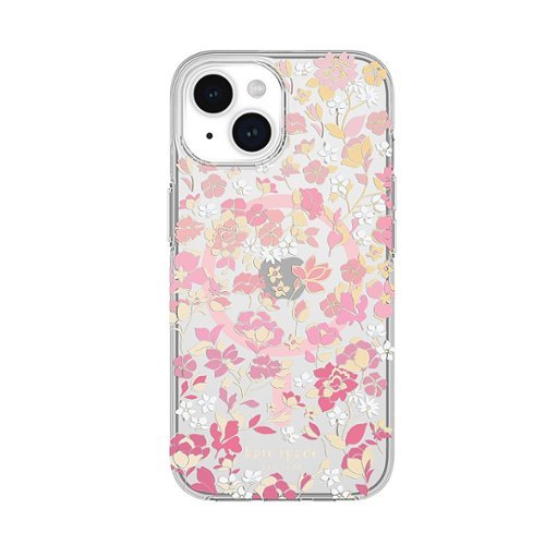 kate spade new york - Protective Hard Shell Case with MagSafe for Apple iPhone 15 - Flowerbed Pink